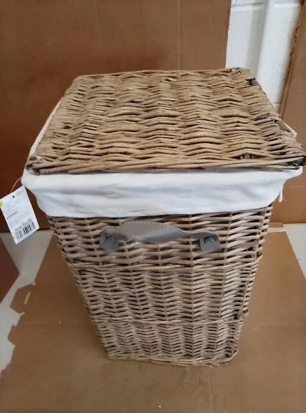 Argos Home Willow Laundry Basket Grey Wicker Frame Fully Assemble 56x35x35cm