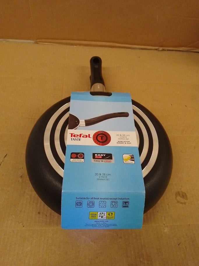 Tefal Taste Twin Frying Set 20x28cm Non Stick Aluminium Thermo Spot Black New