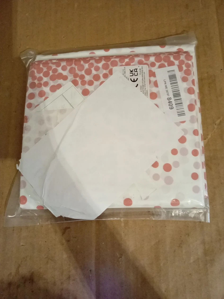 PLULON 2 Pieces White Rose Gold Dot Tablecloth Gold Table Cover 137x274cm