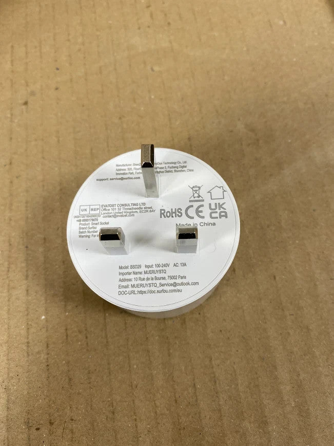 Surfou Smart Plug WiFi Timer Socket Energy Monitoring Mini Remote White New