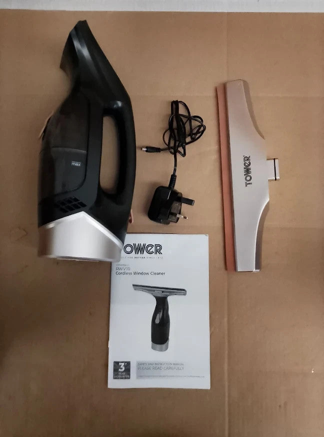 Tower T131001BLG Cordless Window Cleaner 20W Rechargeable 150ml Black Rose