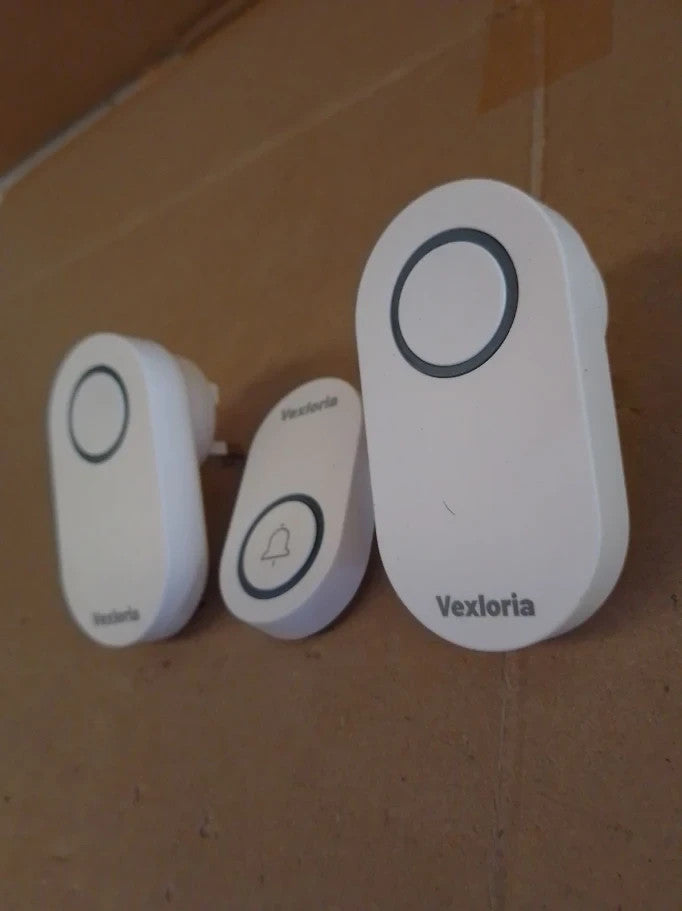 Vexloria Wireless Doorbell Receiver 150m Long Range Chime Kit 60 Melodies White