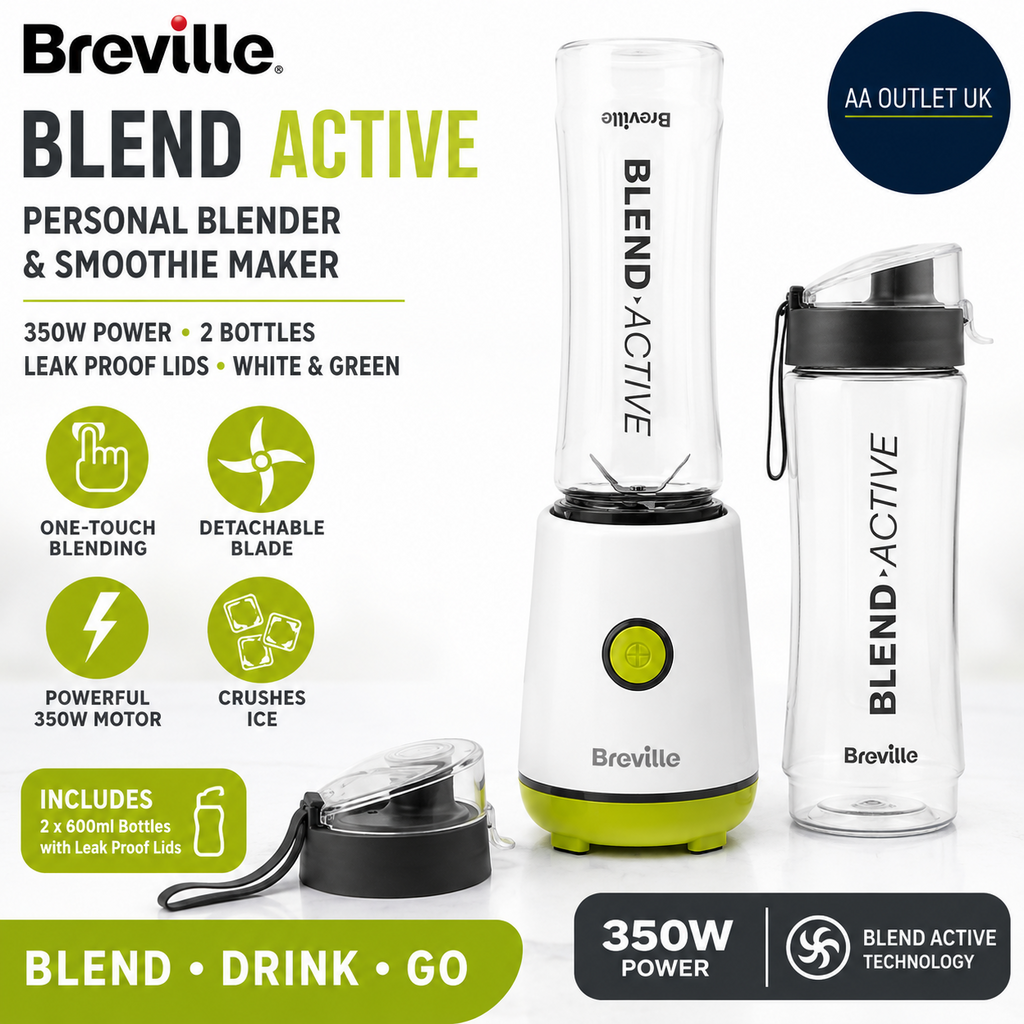 Breville Personal Blender Smoothie Maker 350W 2 Portable Blend Active 600ml
