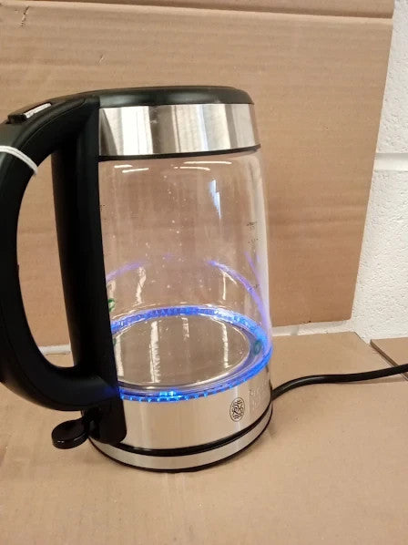 Russell Hobbs Illuminating 1.7L Electric Cordless Glass Kettle Black Brushed