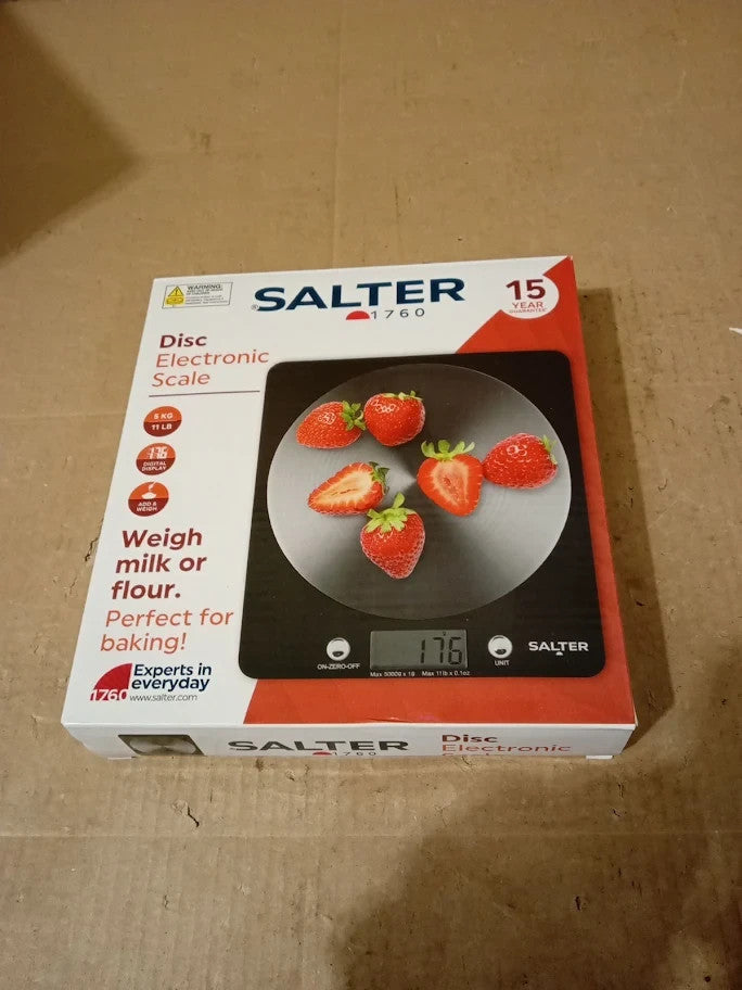 Salter 1036 BKSSDR Digital Kitchen Scale Cooking And Baking Scales 5kg Capacity