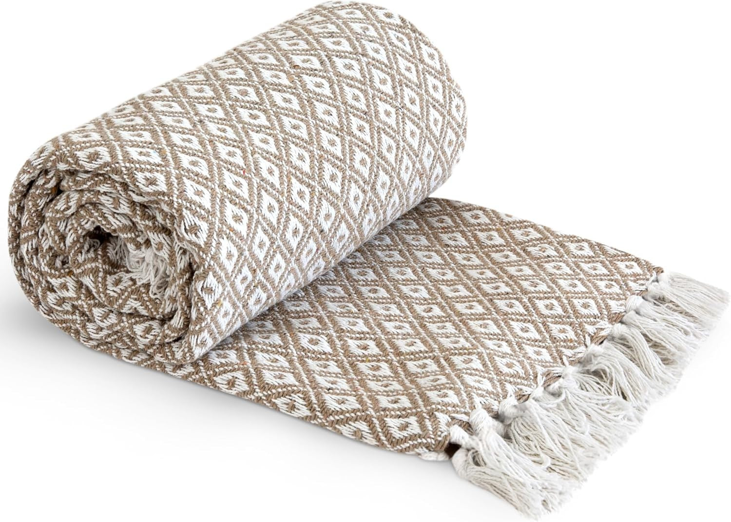 Emma Barclay Casablanca Scandi Woven Recycled Cotton Chair Throw 178x254cm New