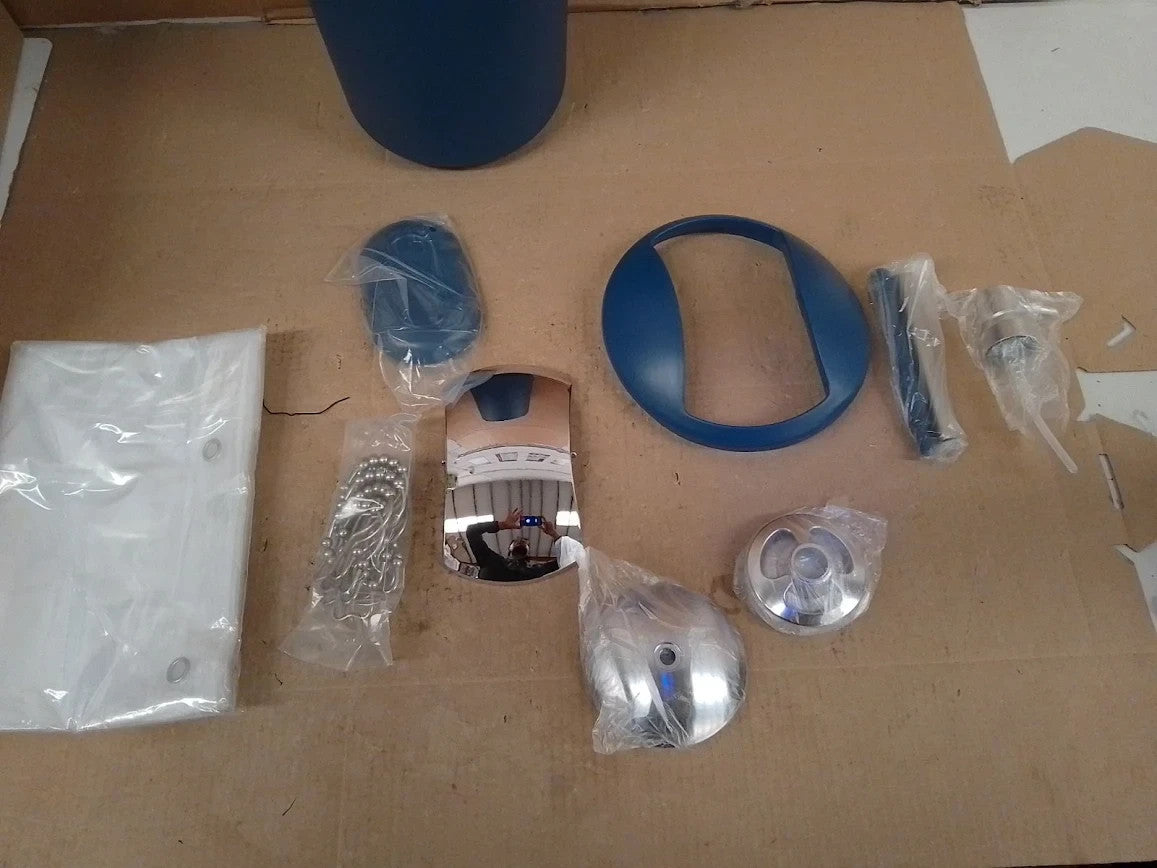 Clara Clark Bathroom Set Gray Bathroom Accessories Set Navy Plastic