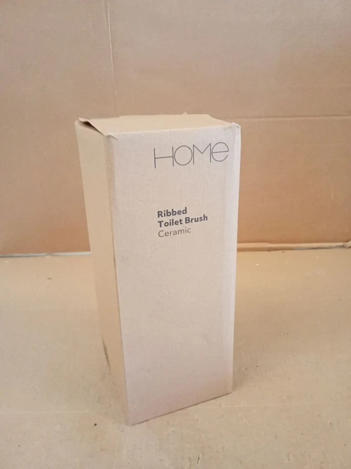 Argos Home Ribbed Toilet Brush Holder 14.7cm 40x10.5x10.5cm White New