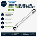 Draper 27771 Hi Torq Metric Extra Long Double Ring Ratchet Spanner 15mm