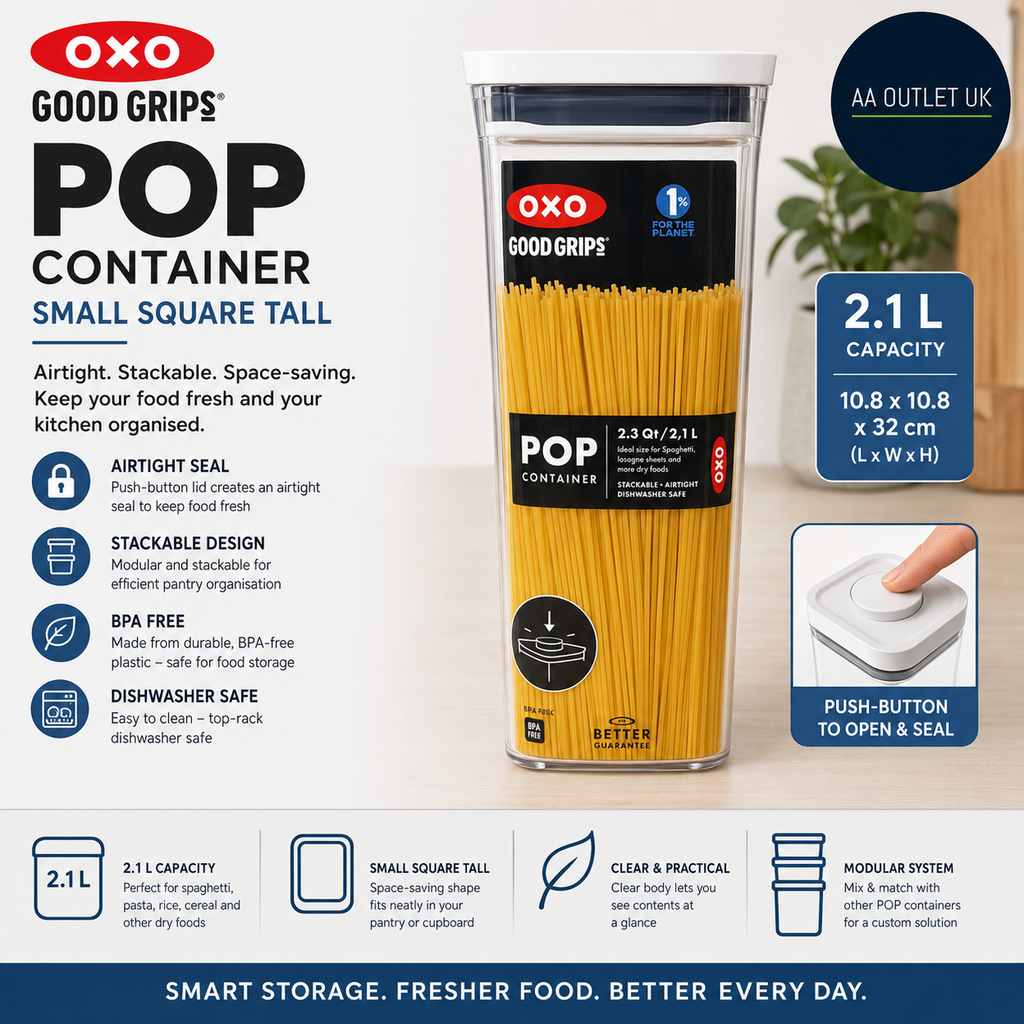 Oxo Good Grips Pop Container Small Square Tall 2.1 L 10.8x10.8x32cm