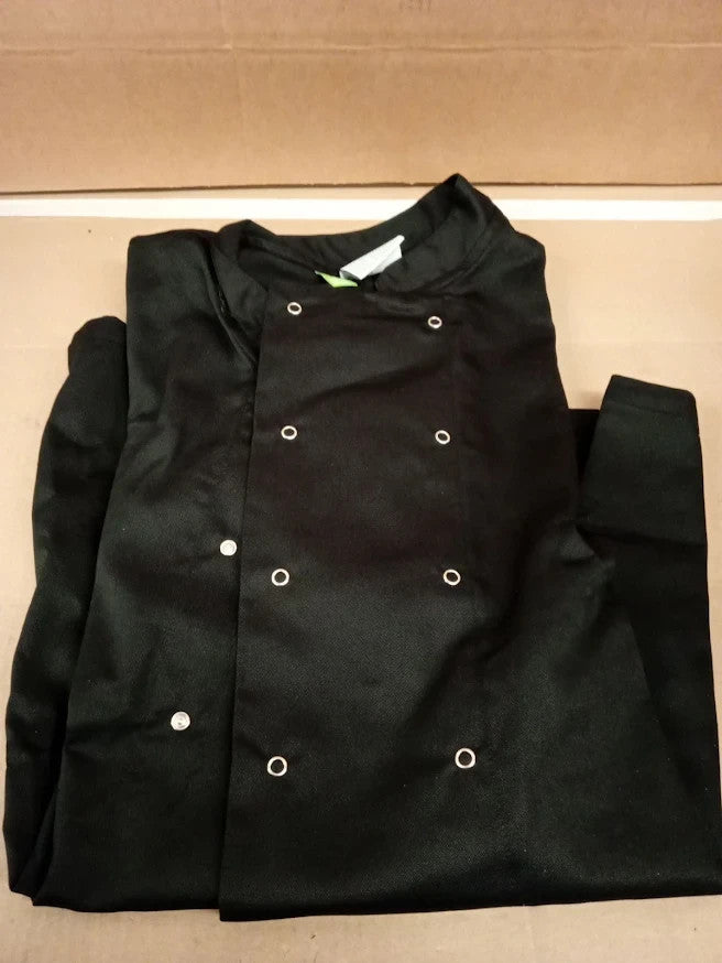 Whites Vegas Unisex Chef Jacket Short Sleeve Black L 44-46in Polycotton A439 New
