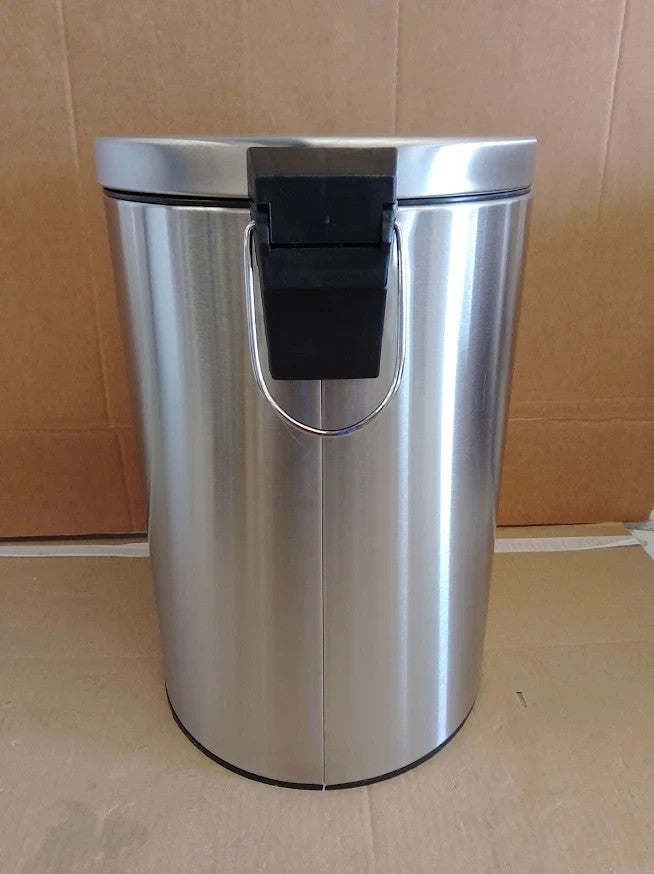 Argos Home 12L Brushed Stainless Steel Pedal Bin Chrome Bathroom Kitchen