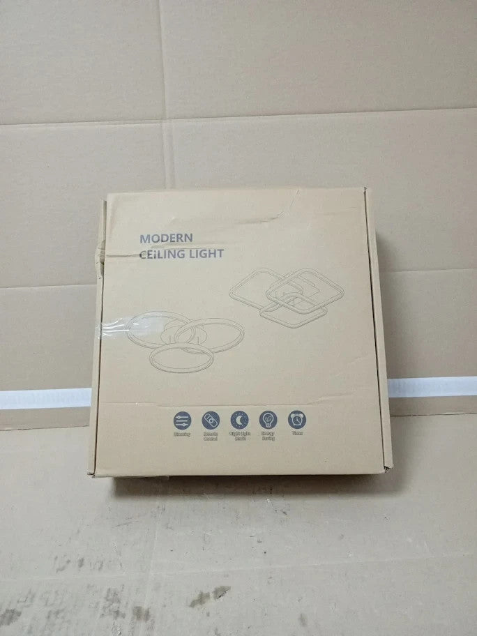 Eidisuny Modern Ceiling Light LED 48cm 45W Silver Dimmable 3000K To 6500K New