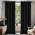 Deconovo Solid Thermal Insulated Energy Saving Eyelet Blackout Curtains 55x79in