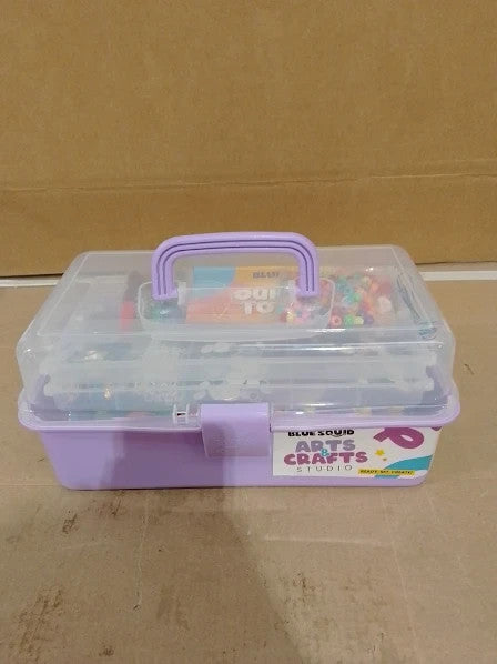 Blue Squid Arts Crafts Purple 2800pcs Deluxe Supplies Box 18 Compartment 4+ New
