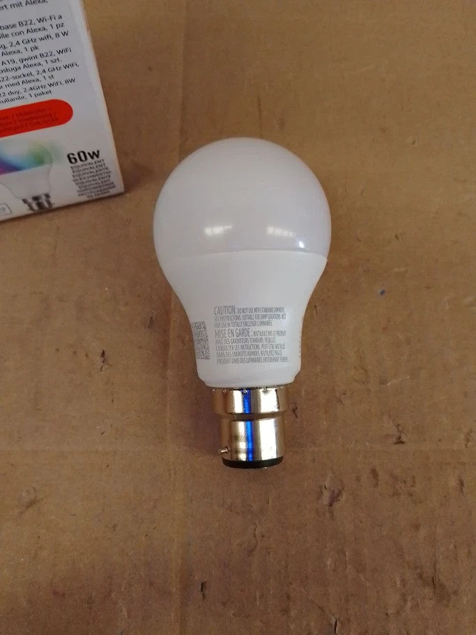 Amazon Basics Smart Multicolor LED Light Bulb B22 Base 8w Works Alexa New