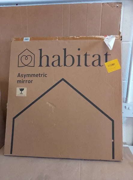 Habitat Black Asymmetric Wall Mounted Mirror Metal Frame 60x60x1.2cm