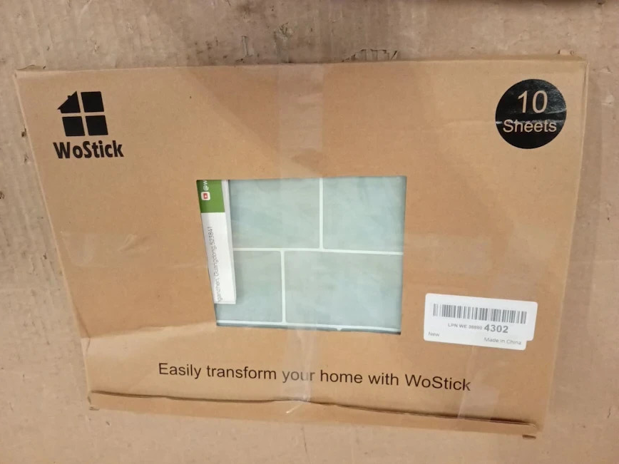 WoStick Self Adhesive Wall Tiles 10 Sheets 3D Peel Stick Kitchen 29x21cm
