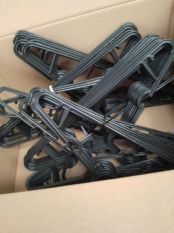 Amazon Basics Plastic Clothes Hangers Adult Size Black New