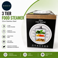 KitchenCraft 3 Food Steamer Pan Stock Pot Steamer 3 Tier Induction Safe 22cm