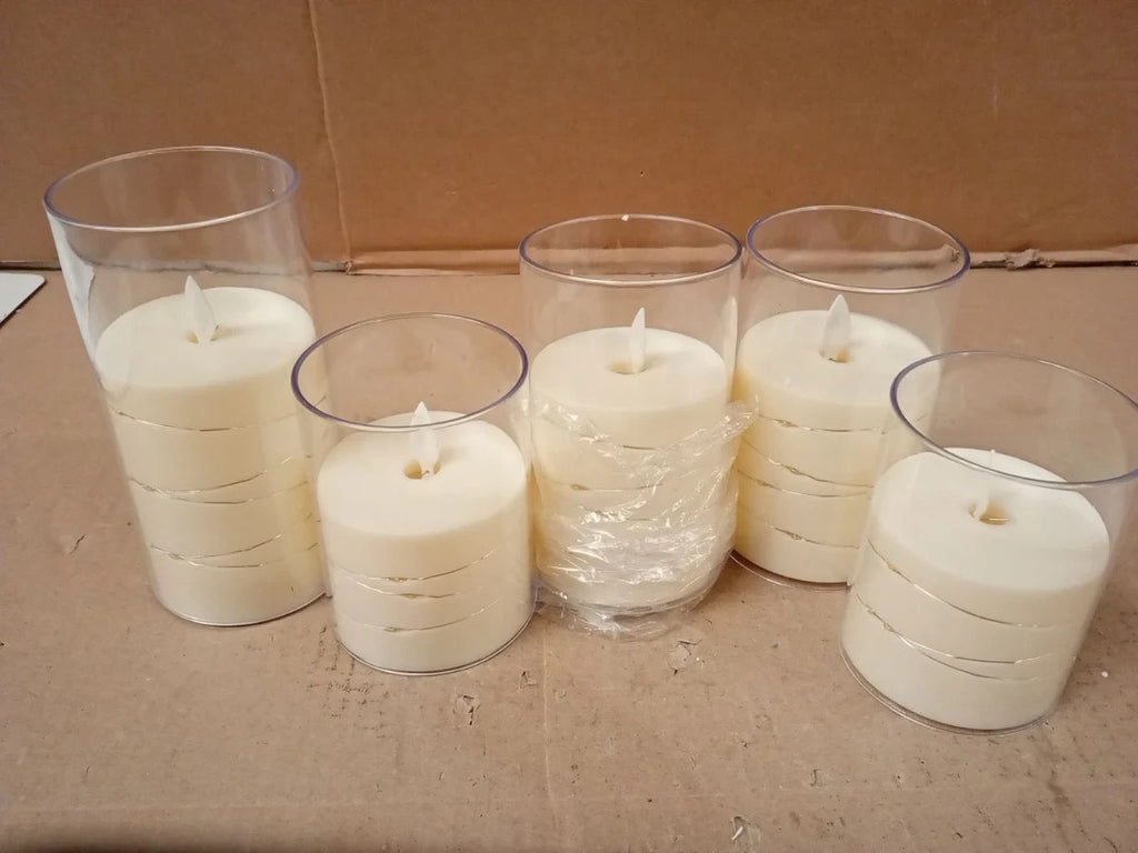 Hiyaa LED Flameless Candle Embedded String Lights 5 Pack Battery Operated