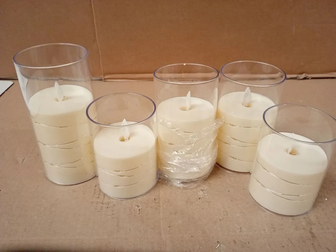 Hiyaa LED Flameless Candle Embedded String Lights 5 Pack Battery Operated