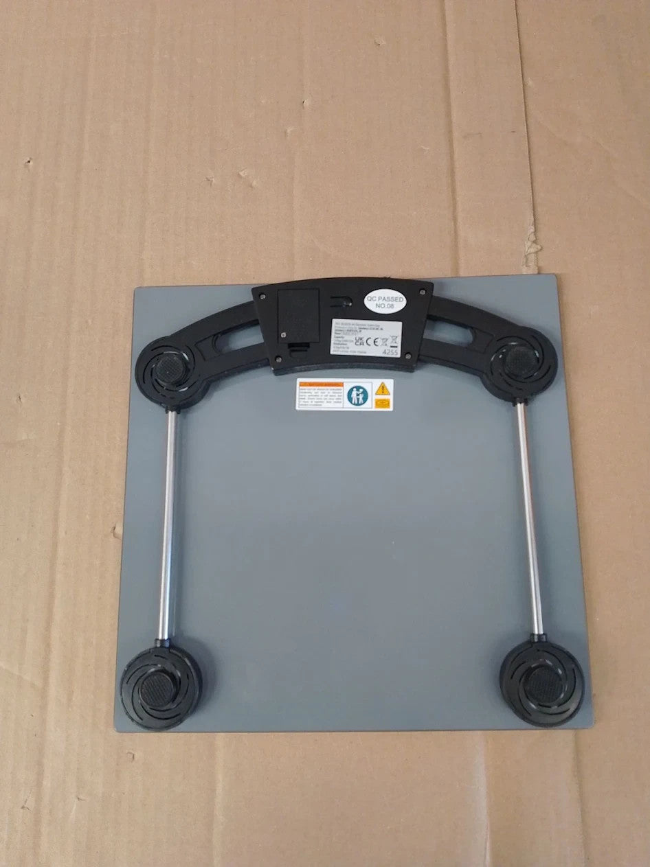 Home Digital Bathroom Scales Grey 2.1x27x27cm 150kg Capacity Track Weight