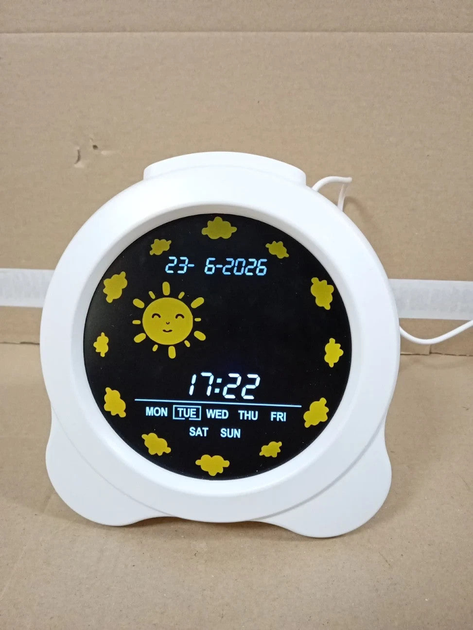 Groove Kidz Sleep Trainer Clock  Kid's Digital Alarm Clock Training LCD White