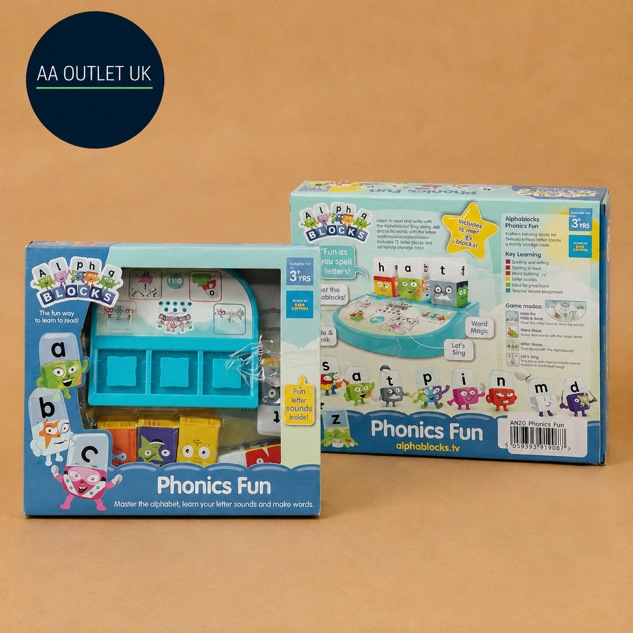Alphablocks AN20 Phonics Toy Letter Recognition Sounds Spelling Game Kids New