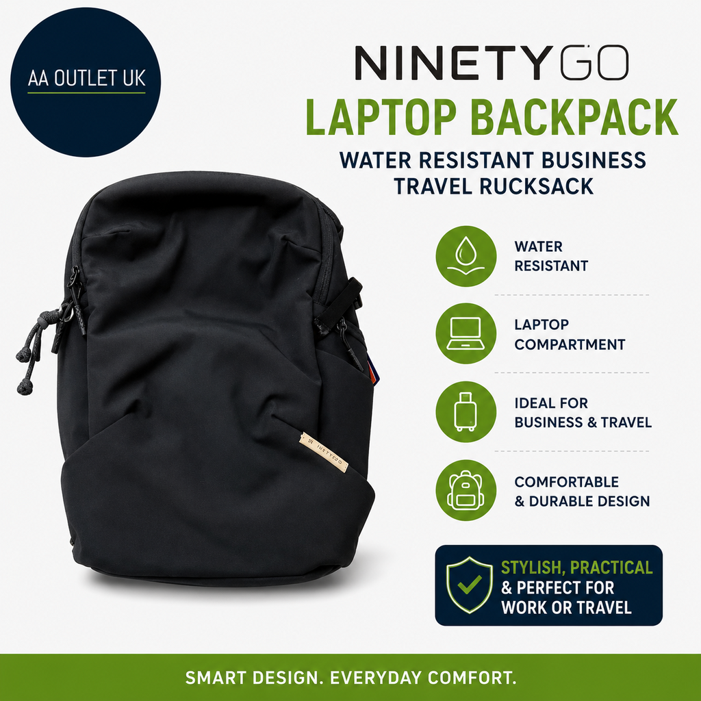 Ninetygo Laptop Backpack Water Resistant Business Travel Rucksack Black New