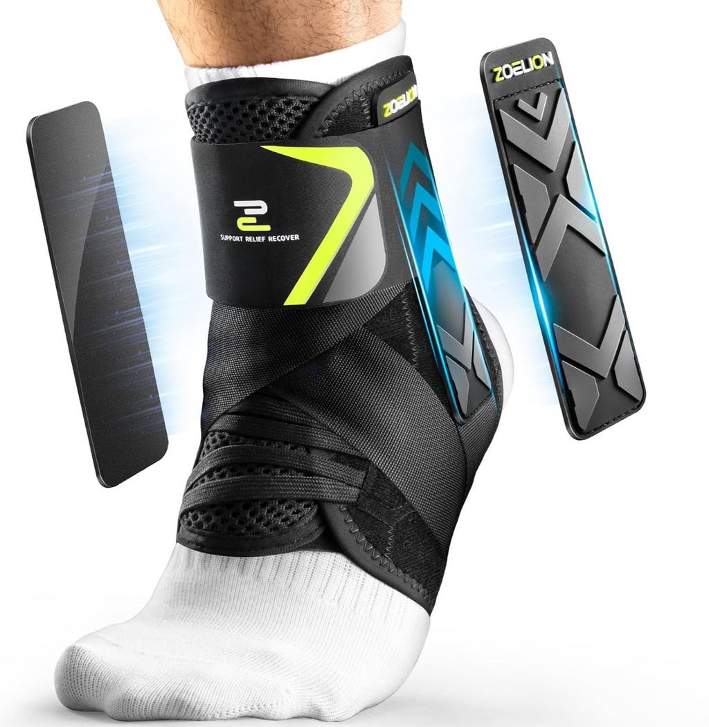 Zoelion Ankle Support Side Stabilizing Pads Lace Up Ankle Brace Unisex Large New