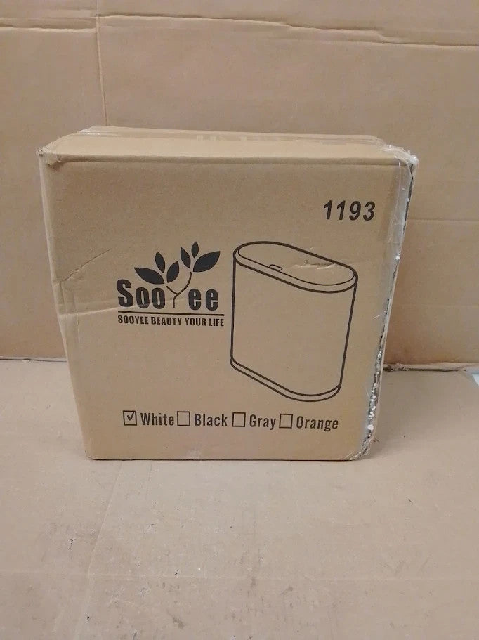 Sooyee 10L Rectangular Plastic Trash Can Wastebasket Press Type Lid 2.4 Gallon