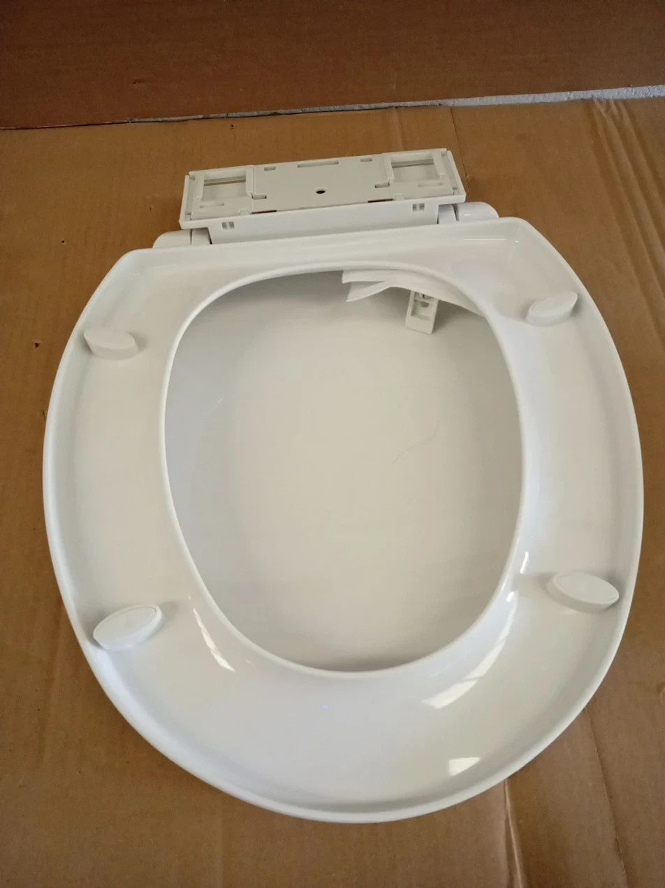 Home Anti Bac Toilet Seat White Adjustable Hinges 45.1x36x6.4cm Slow Close