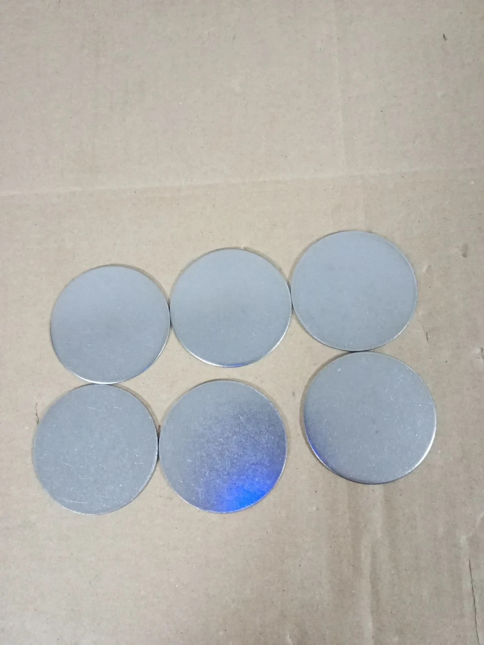 Sourcing map 6 Pieces Stainless Steel Disc 1 25/32" 45mm Dia 0.05"1.3mm New