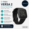 Fitbit Versa 2 Health Fitness Smartwatch Black Carbon Bands Included