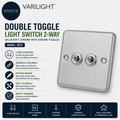Varilight Double Toggle Light Switch 2 Way Value Matt Chrome XST2