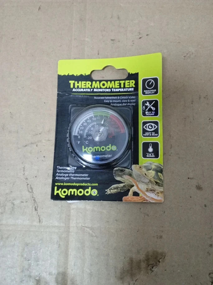 Komodo Thermometer Analog Accurately Monitors Temperatur Test Black New