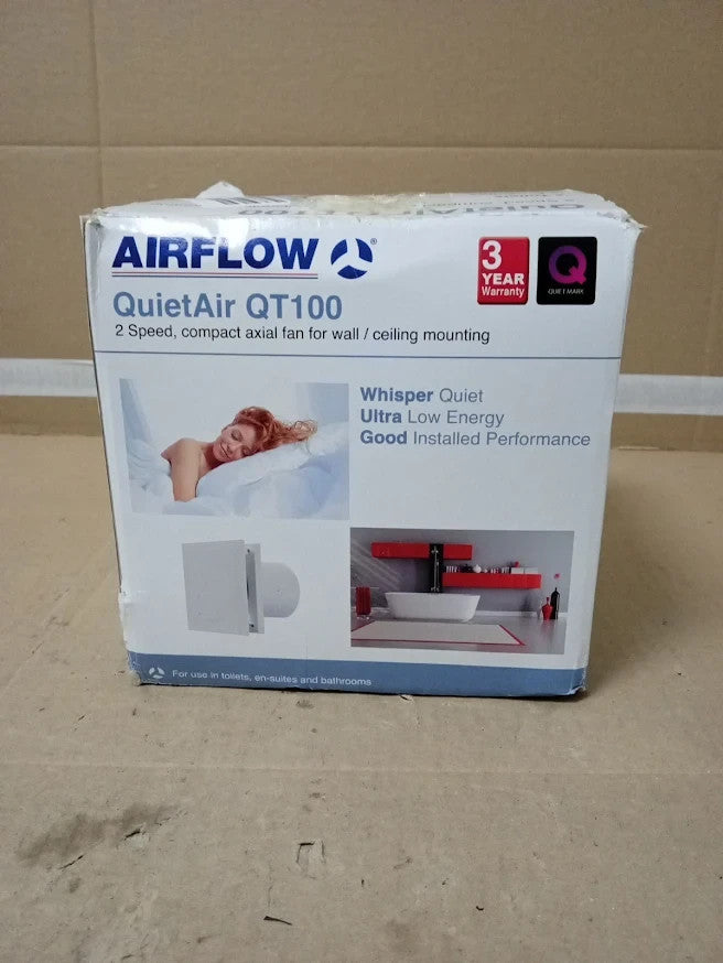 Airflow QT100T 100mm Quiet Extractor Fan Timer Humidity Bathroom Ventilation