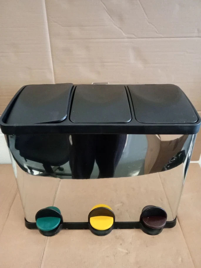 Habitat 45 Litre Triple Compartment Recycling Bin Made From Stainless Steel