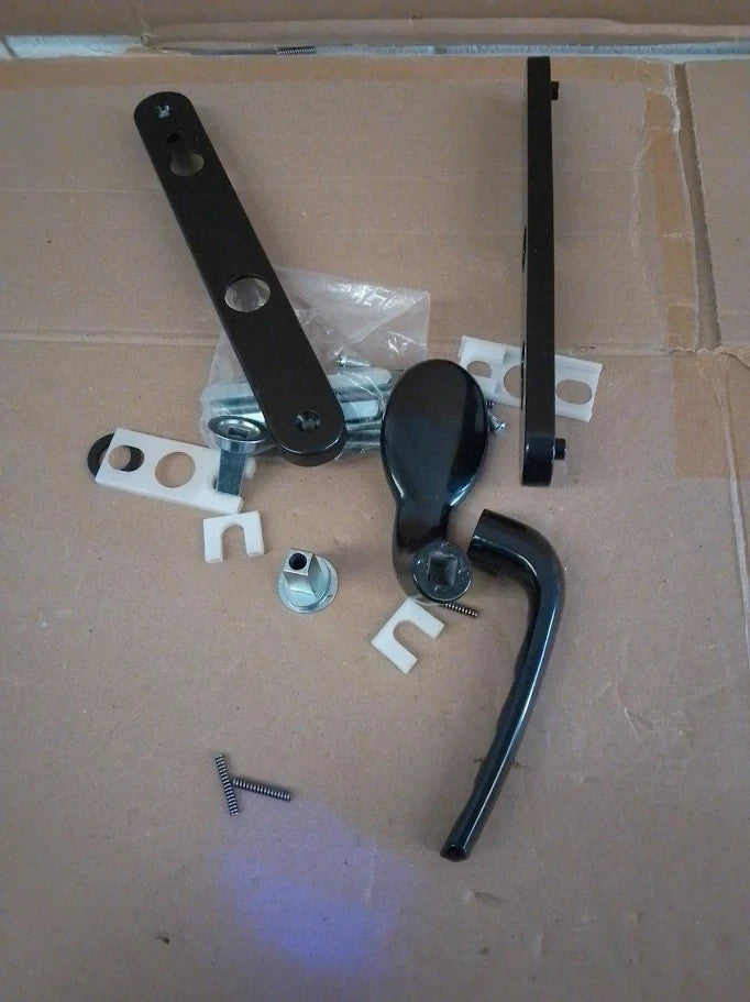 Xfort Uros Matt Black Door Handle Aluminium Offset Lever Pad UPVC New