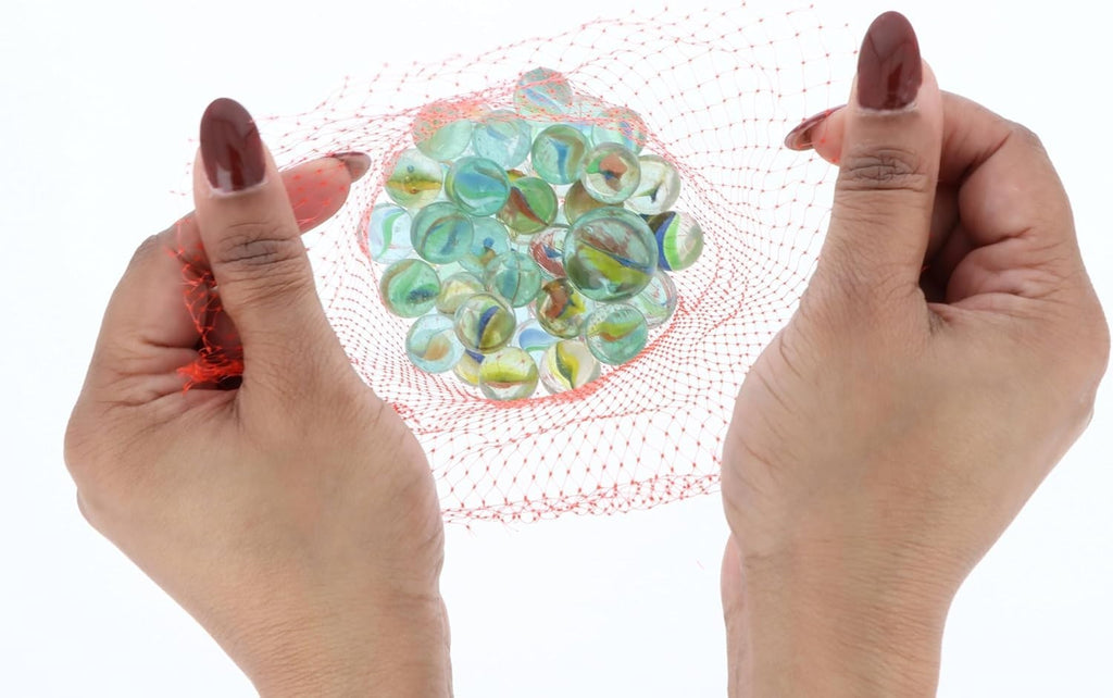 Henbrandt Glass Marbles Net 50pcs Single Pack Design Retro Toys 2x14x4cm New