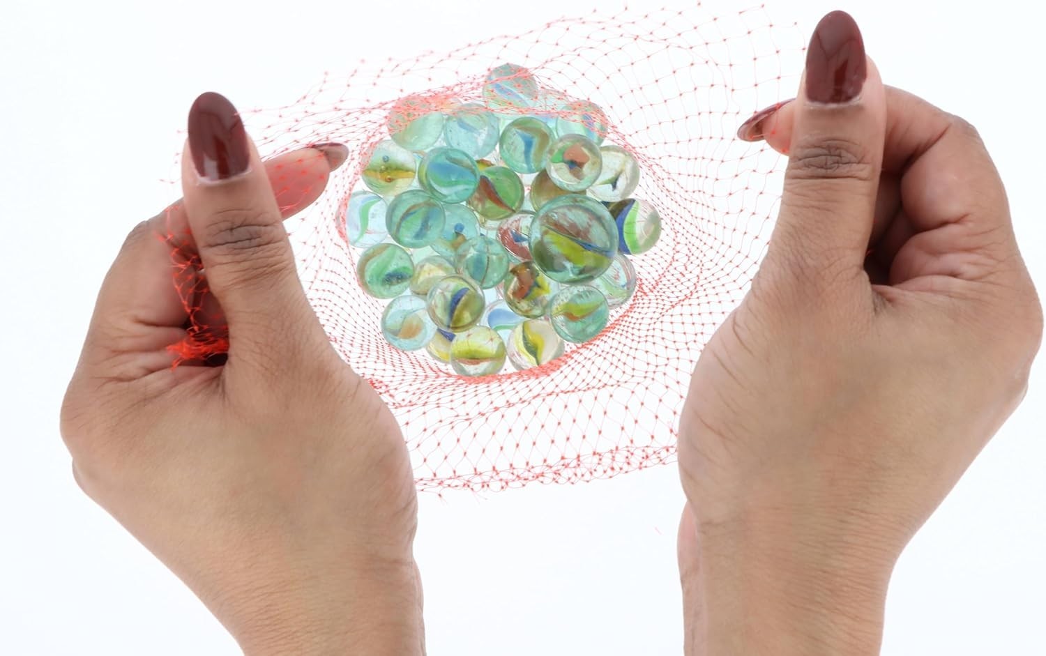 Henbrandt Glass Marbles Net 50pcs Single Pack Design Retro Toys 2x14x4cm New