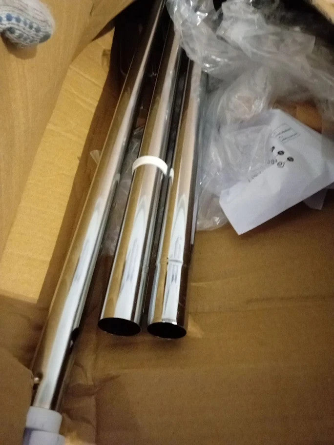 Argos Home Shower Organiser Pole Made Of Steel 4 Shelves Chrome New