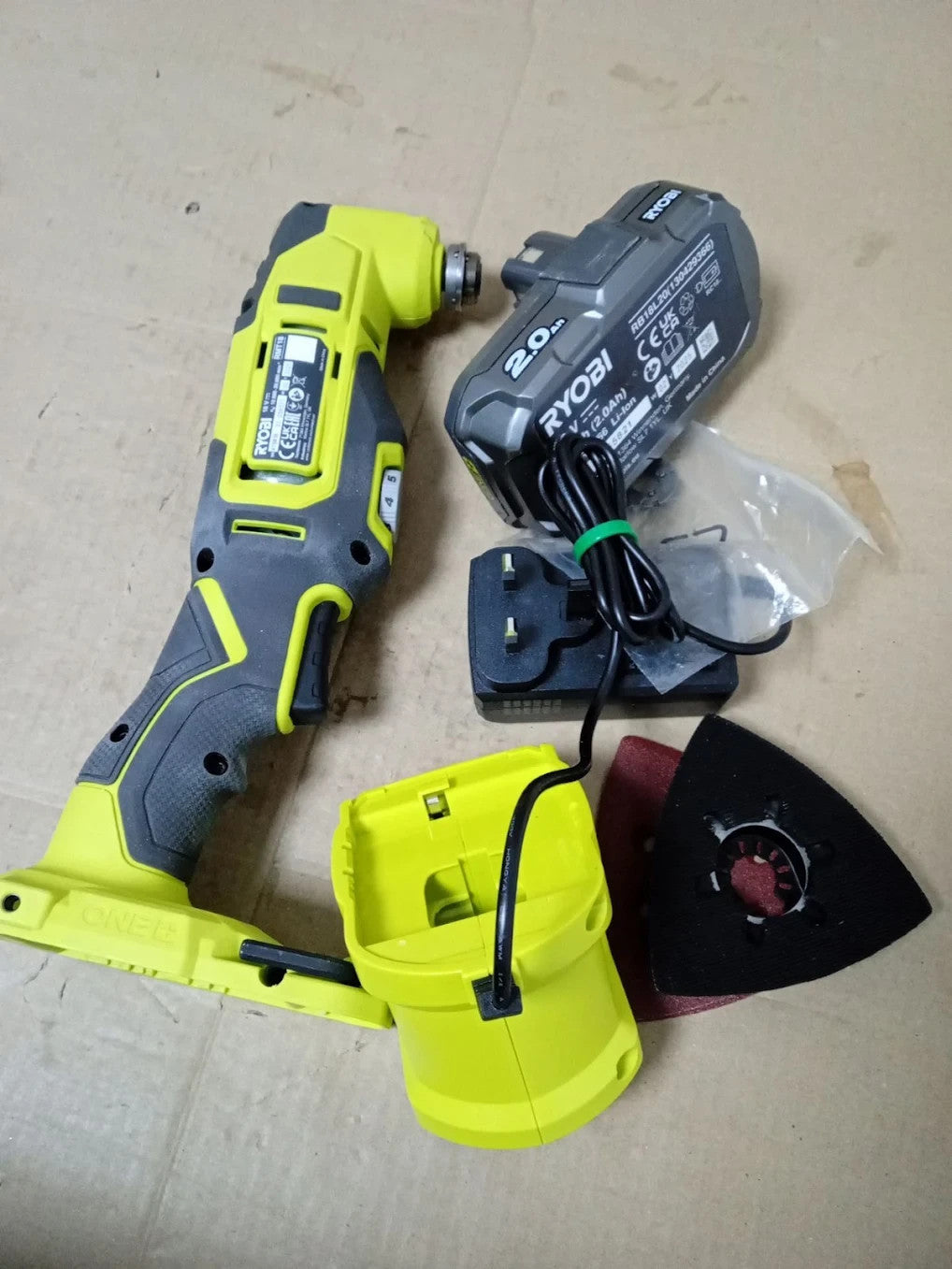 Ryobi RMT18120SA15 18V ONE+ Multi Tool Kit 1x2.0 Ah Cutting Sanding Green