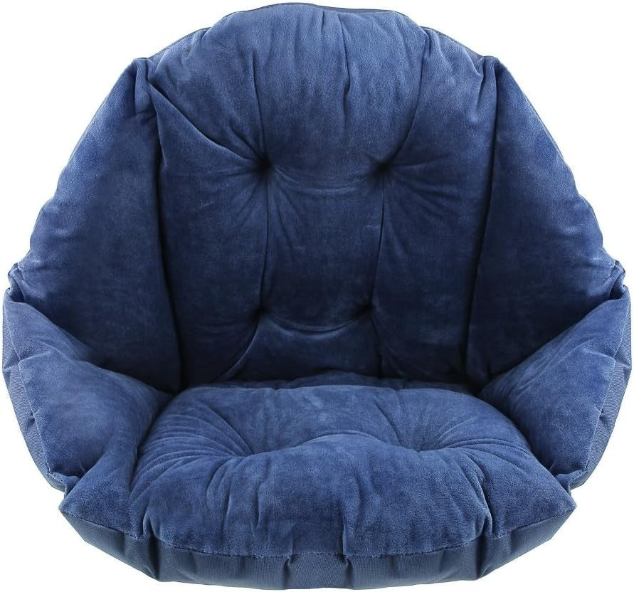 FakeFace Soft Plush Seat Cushion Thick Chair Pillow With Ties Back Blue New