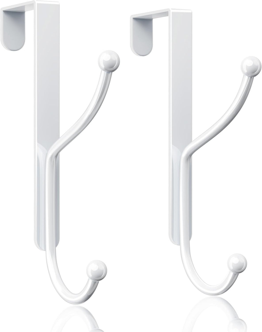 Niffgaff Over Door Hook 2 Pieces Heavy Duty Fits Coat Hanger White Organizer New
