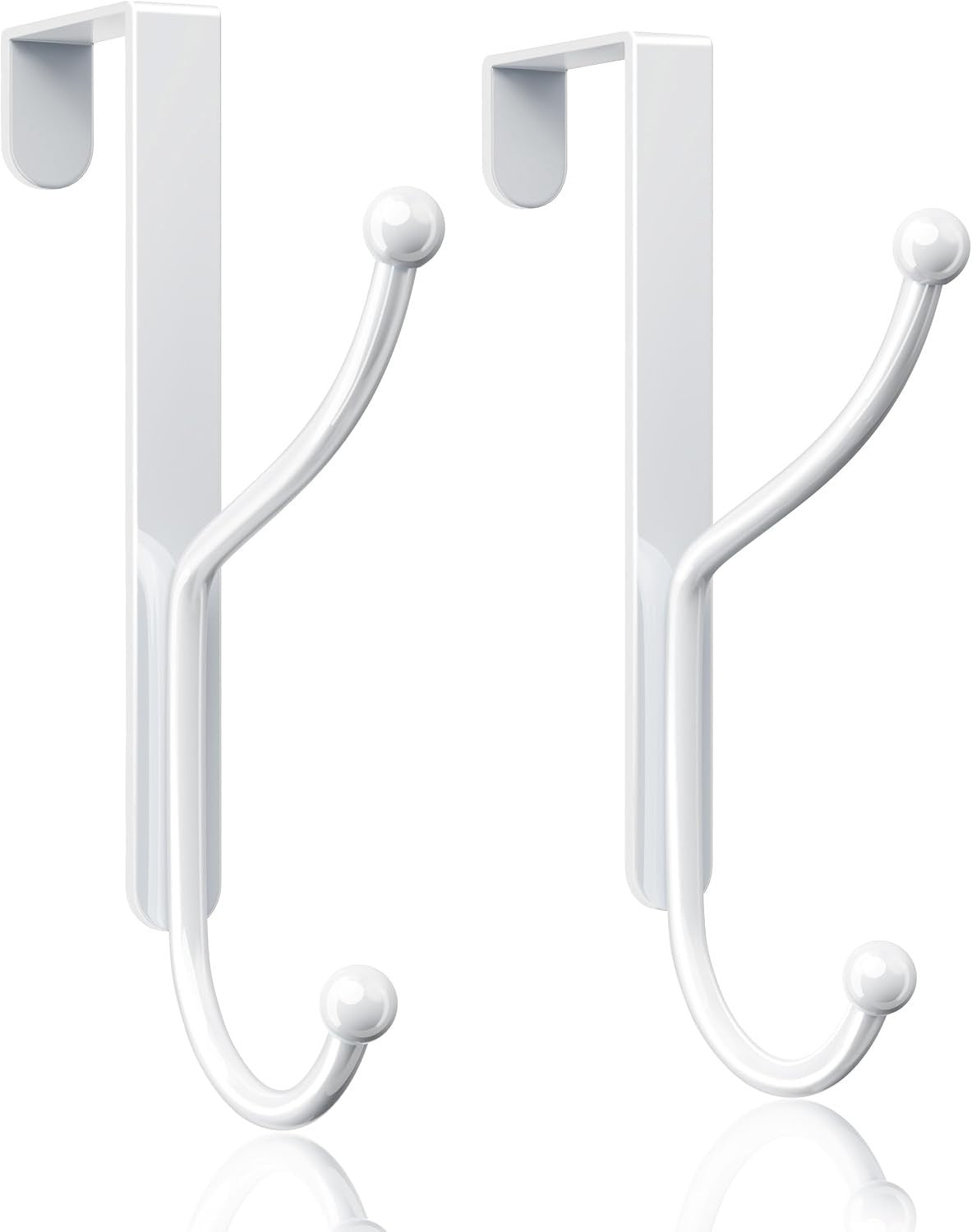 Niffgaff Over Door Hook 2 Pieces Heavy Duty Fits Coat Hanger White Organizer New
