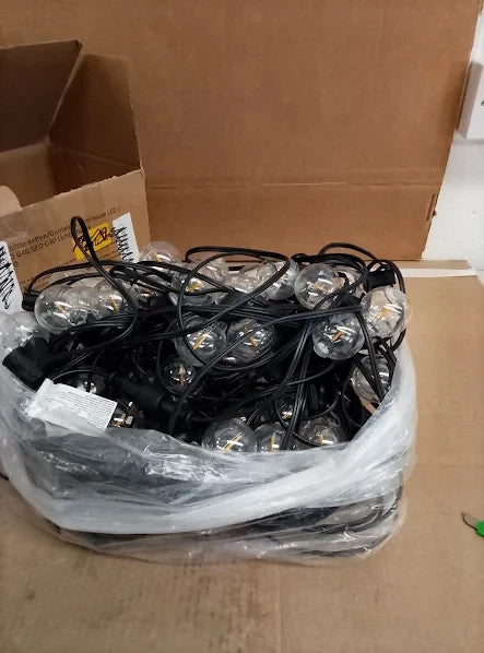 Yuusei Festoon 150ft LED Bulb 58+2 G40 Outdoor String Lights 2.7k Warm White New
