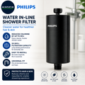 Philips Water In Line Shower Filter 50000L Capacity Black Reduce 99% Chlorine