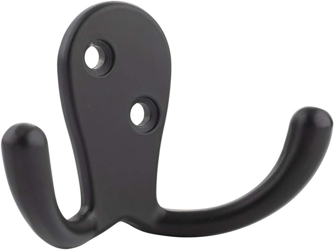Amazon Basics AB4900FB 4 Pack Curved Robe Hook Zinc Alloy Matt Black New